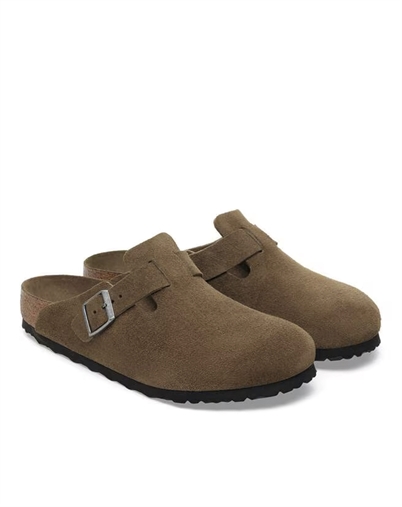 Birkenstock - Boston SF Suede Leather Sandal - Dark Tea Tonal